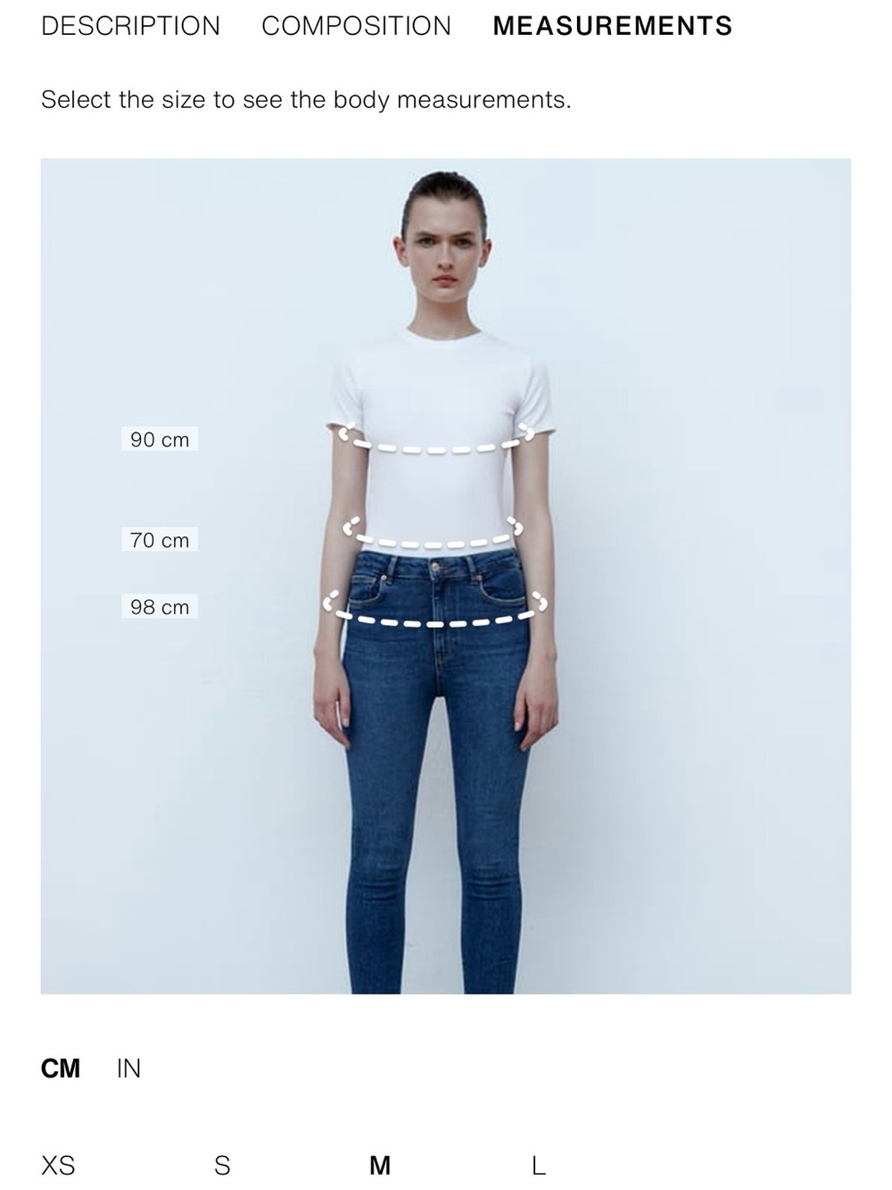 Zara White Crewneck Slim T-Shirt and Blue High-Rise Jeans - Picture 6 of 8